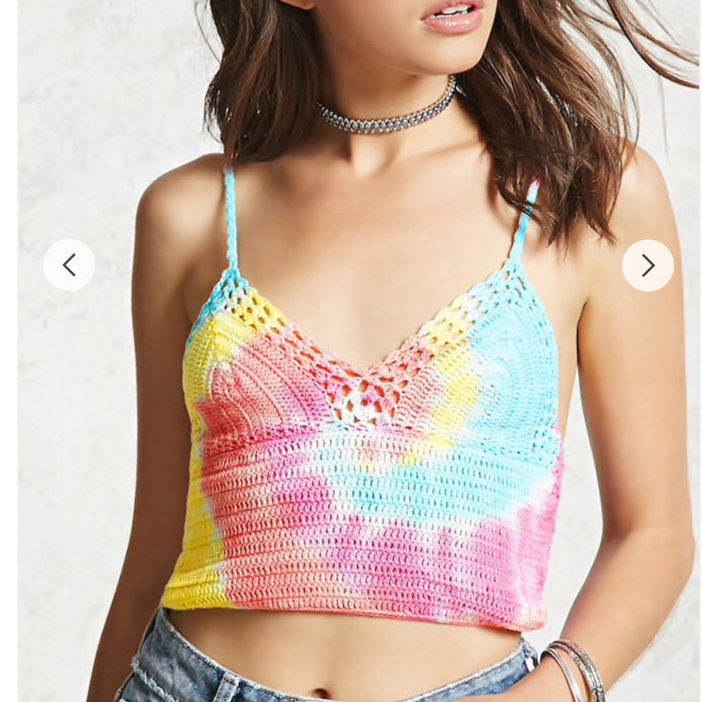 🌈Rainbow Crochet Cropped Cami 🌈
